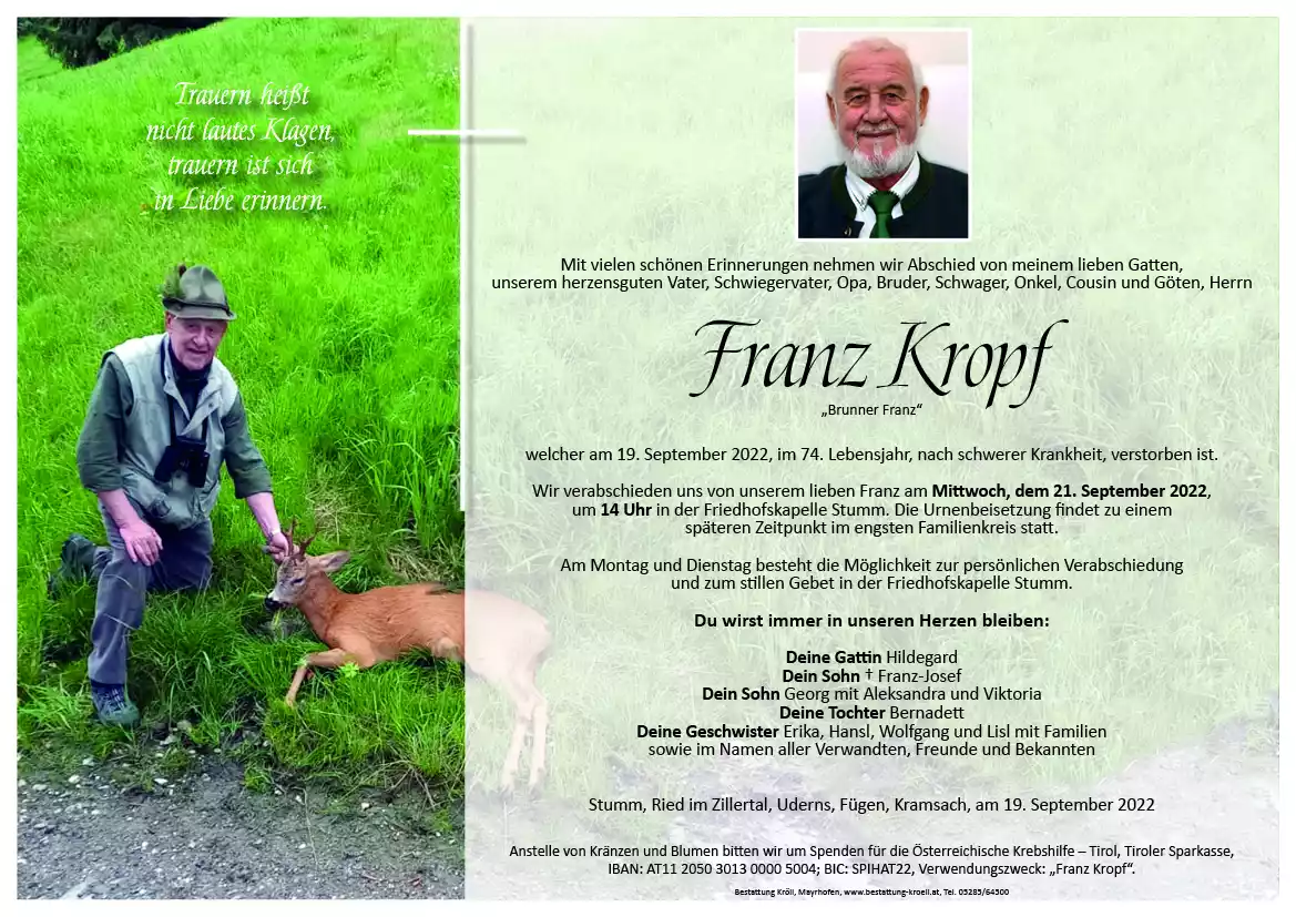 Parte von Franz Kropf